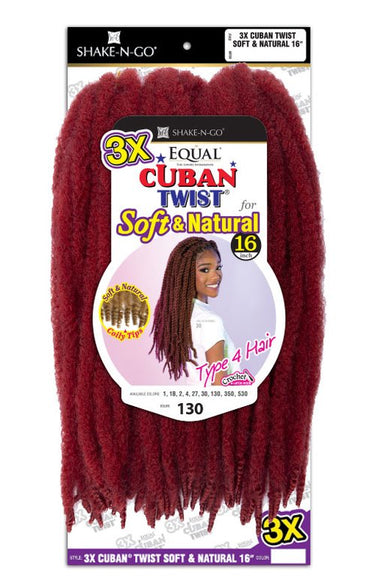 SHAKE N GO EQUAL 3X Cuban Twist Soft & Natural 16
